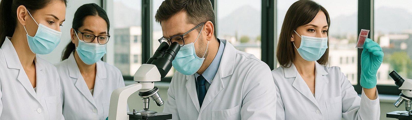 Equipo de patología del laboratorio