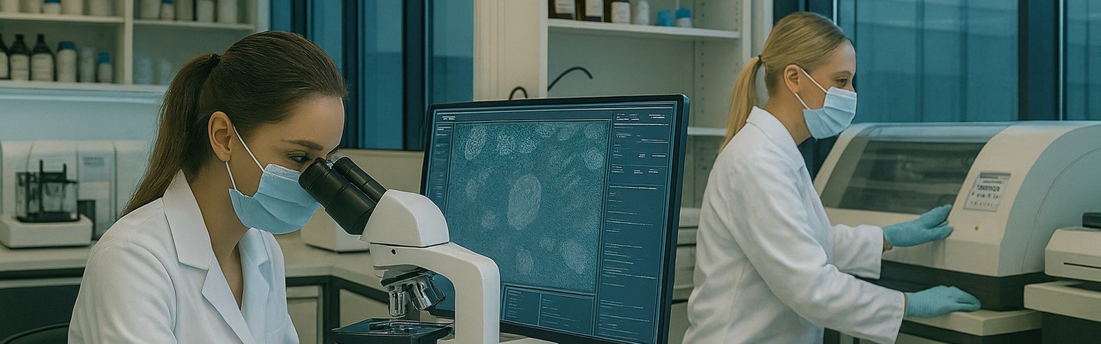 Equipo de patología en laboratorio